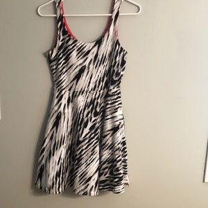 Express small skater dress with orange/pink accent